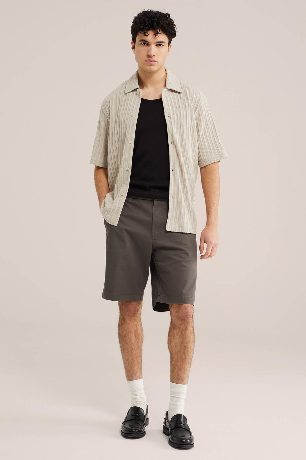 WE Fashion relaxed casual overhemd gebreid beige