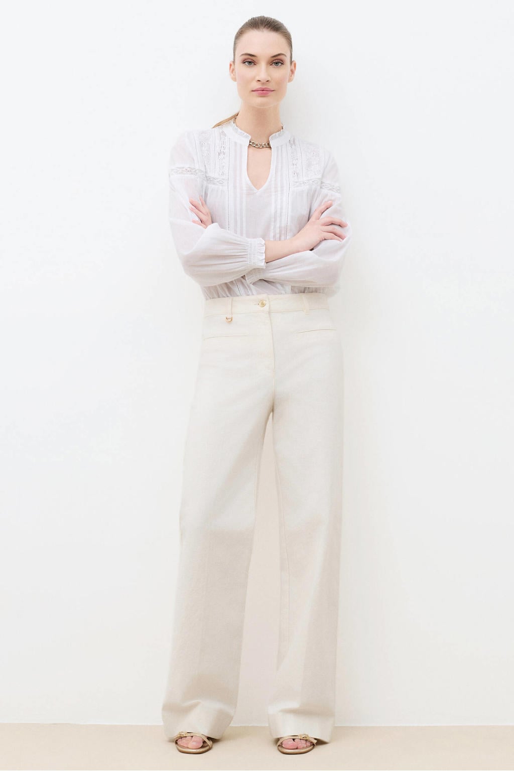 Caroll wide leg jeans - ecru