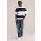 WE Fashion boxy gestreept T-shirt donkerblauw