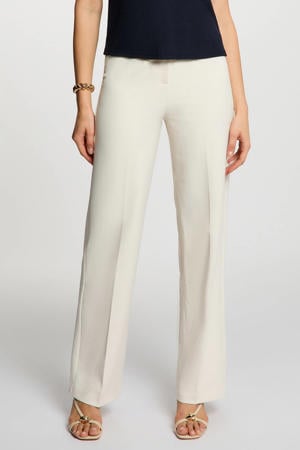 straight high waist pantalon zand