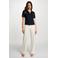 Morgan straight high waist pantalon zand