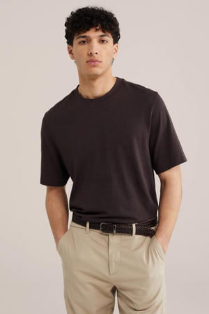 regular fit T-shirt - donkerbruin