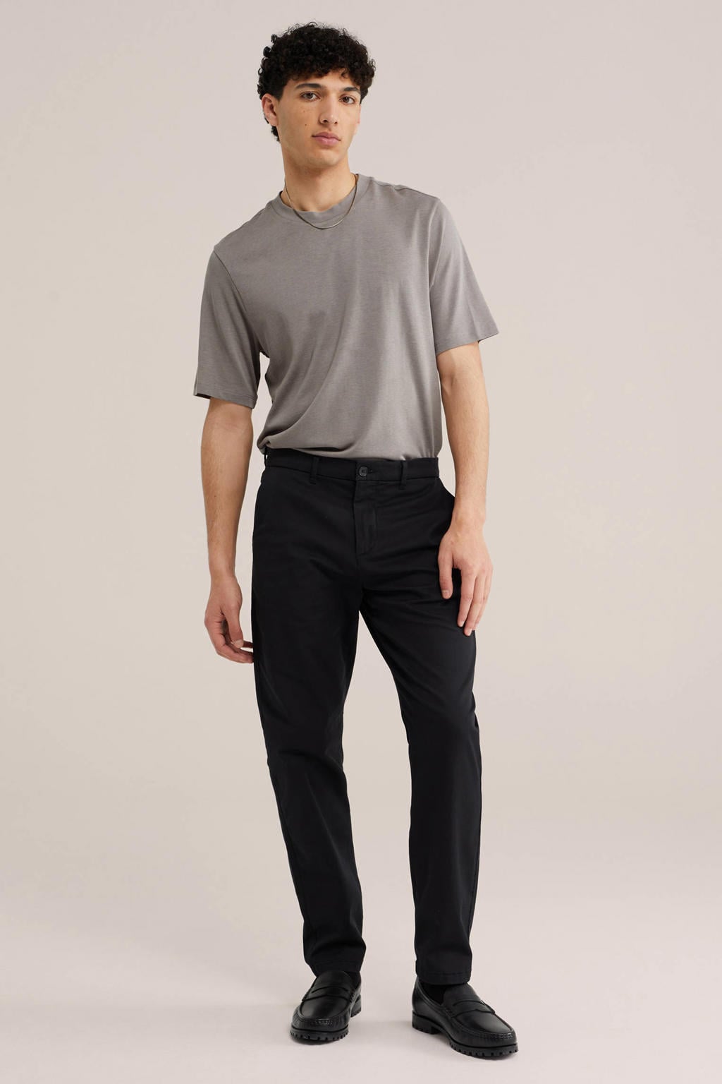 WE Fashion regular fit T-shirt - grijs/taupe