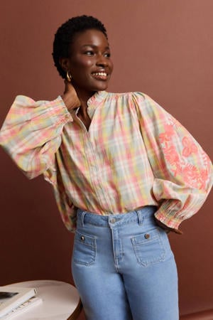 geruit blouse multi