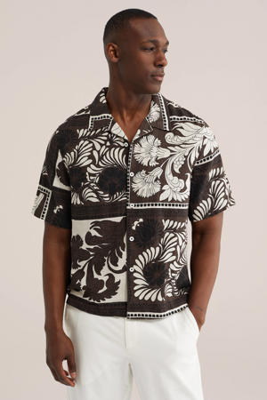 relaxed casual overhemd donkerbruin