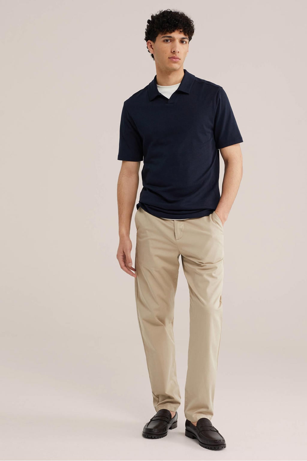 WE Fashion regular fit polo - donkerblauw
