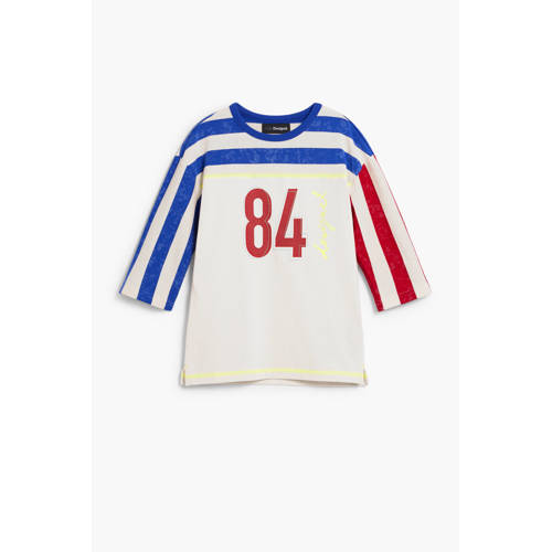 Desigual gestreepte T-shirt ecru afbeelding