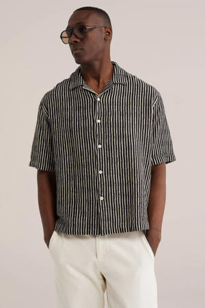 relaxed gestreept casual overhemd