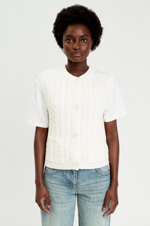 gebreid vest ecru