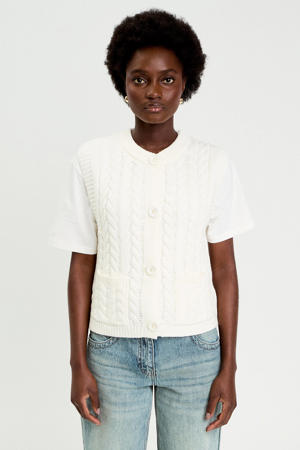 gebreid vest ecru