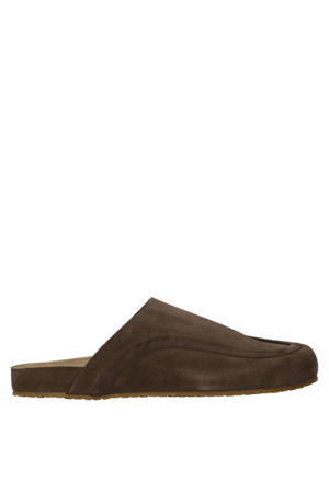 suède clogs bruin