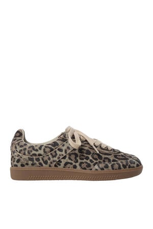 Stellasw suède sneakers met panterprint lichtbruin