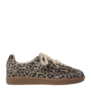 Stellasw suède sneakers met panterprint lichtbruin
