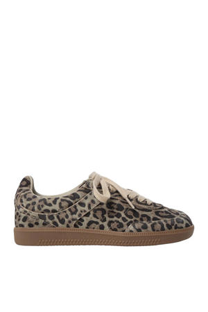 Stellasw suède sneakers met panterprint lichtbruin