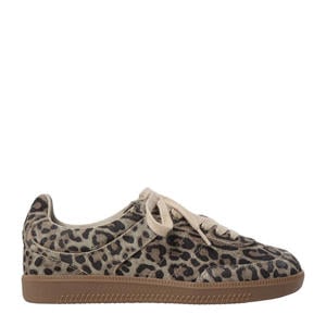 Stellasw suède sneakers met panterprint lichtbruin