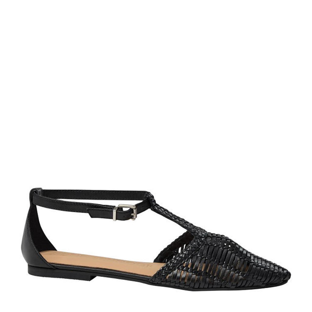 Zwarte dames Sofie Schnoor Freysw leren sandalen met gesp