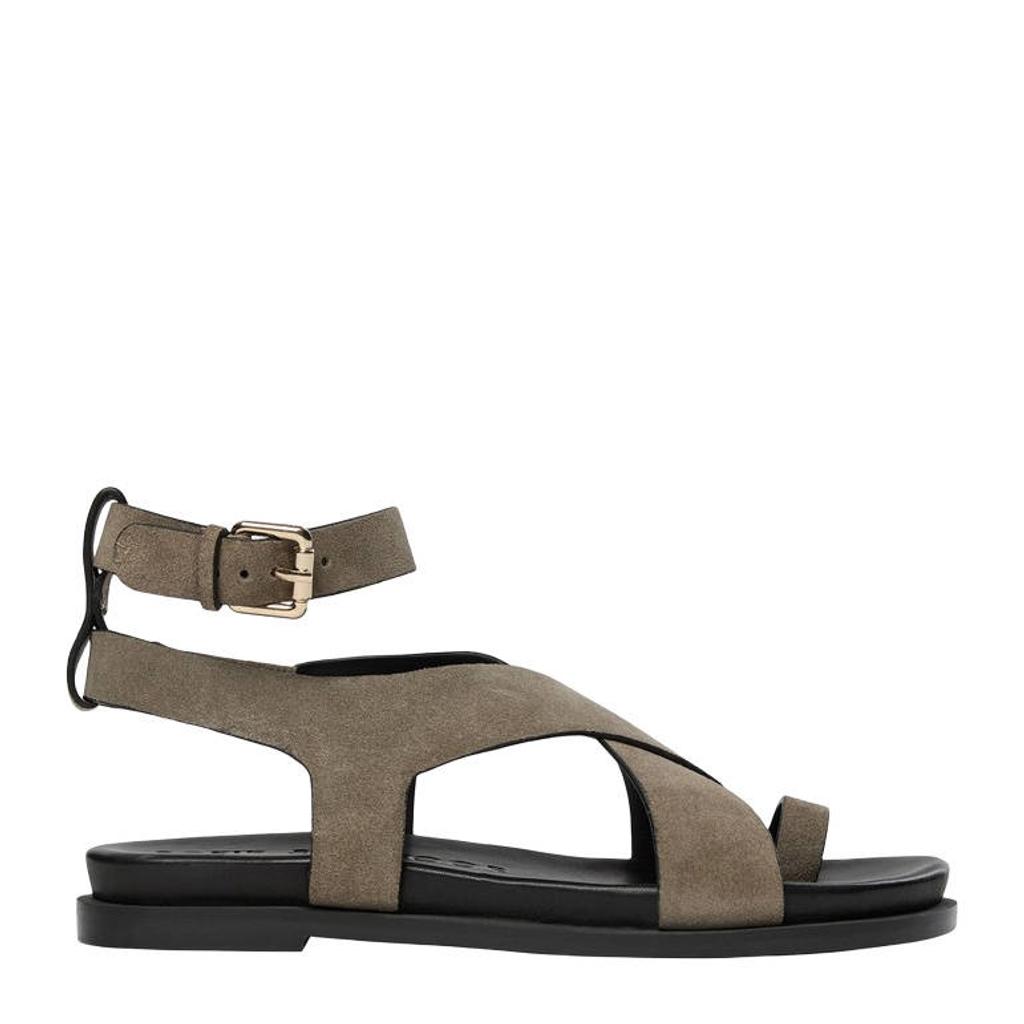 Zandkleurige dames Sofie Schnoor Christinsw suède sandalen met gesp