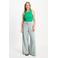 POM Amsterdam wide leg high waist broek met krijtstreep groen