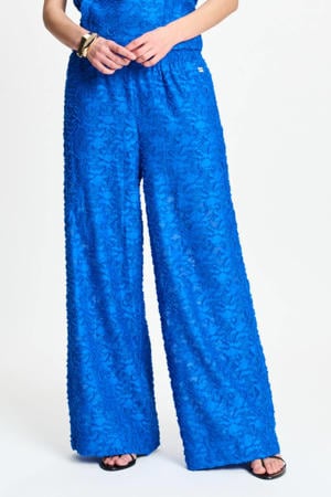 high waist broek blauw