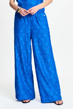 high waist broek blauw