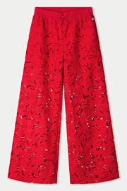 thumbnail: POM Amsterdam high waist gebloemde broek rood