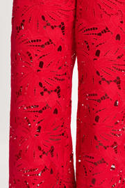 thumbnail: POM Amsterdam high waist gebloemde broek rood