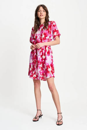 gebloemde blousejurk roze
