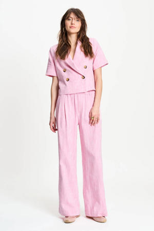 high waist broek roze