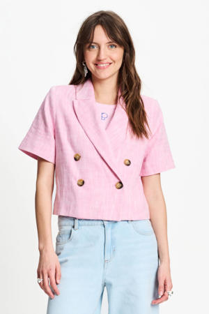 cropped blazer roze