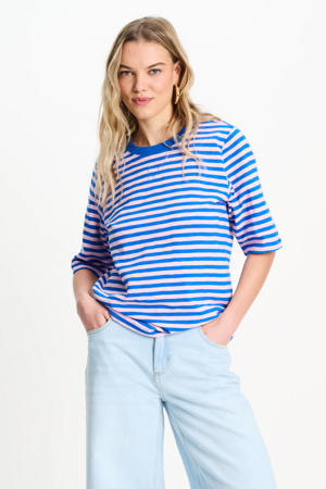 gestreept T-shirt blauw