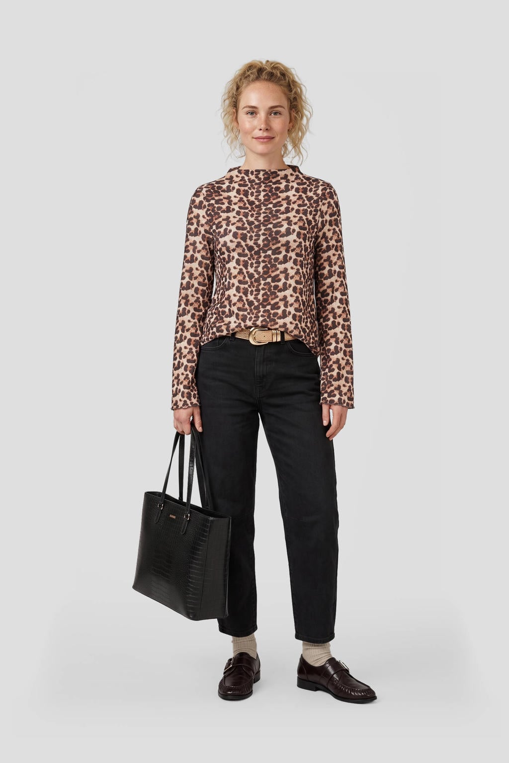 Anytime high waist barrel jeans zwart