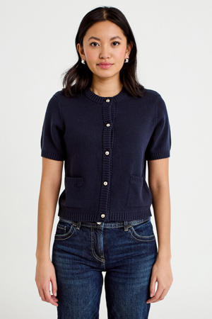 gebreid vest marineblauw