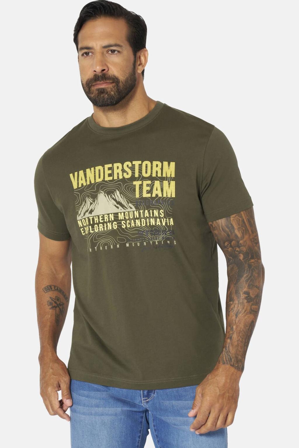 Jan Vanderstorm +FIT Collectie regular T-shirt BALVAR olijfgroen