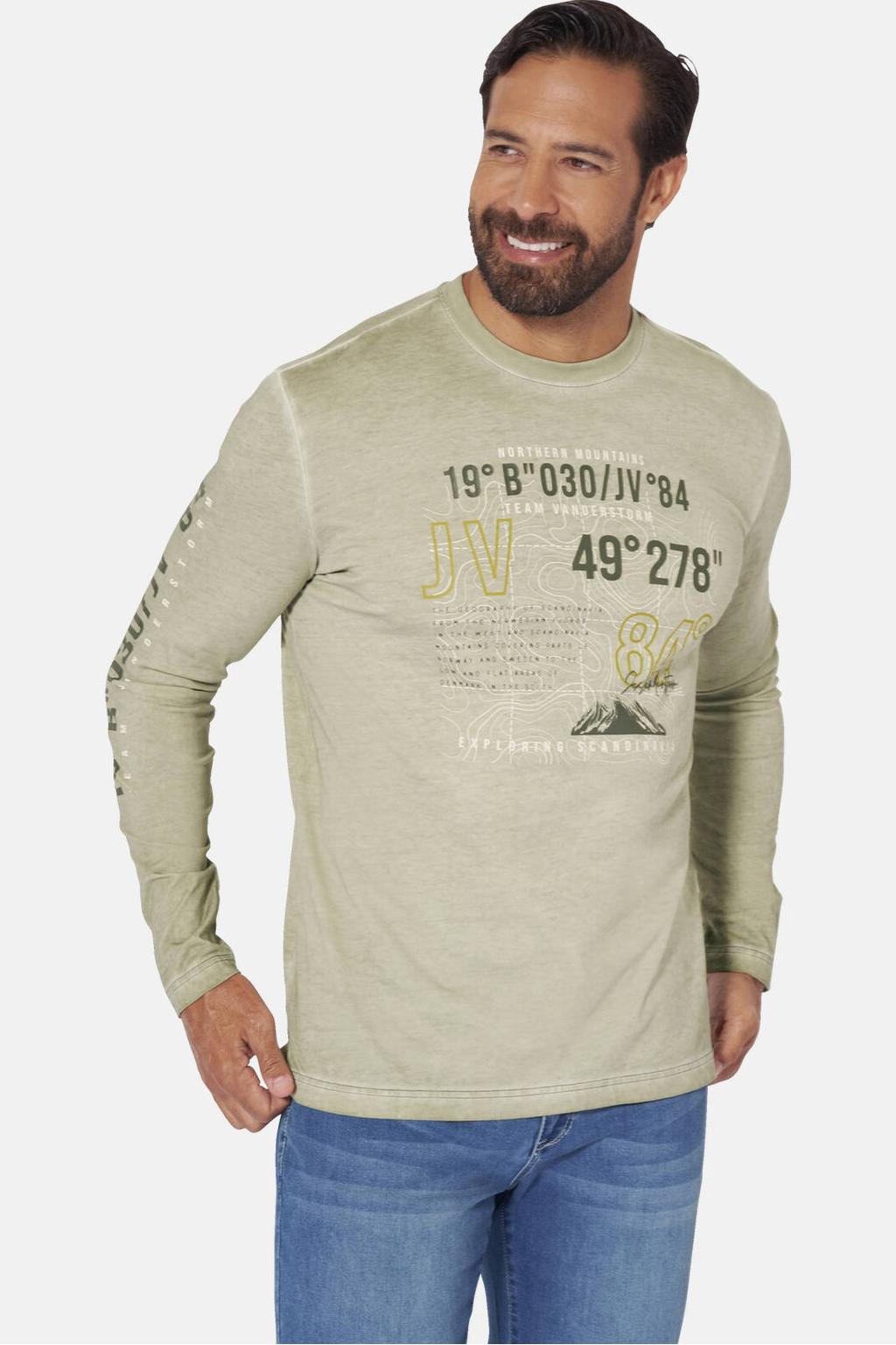 Jan Vanderstorm +FIT Collectie regular T-shirt Plus Size JASIR lichtkaki