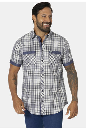 +FIT Collectie regular geruit casual overhemd Plus Size grijs