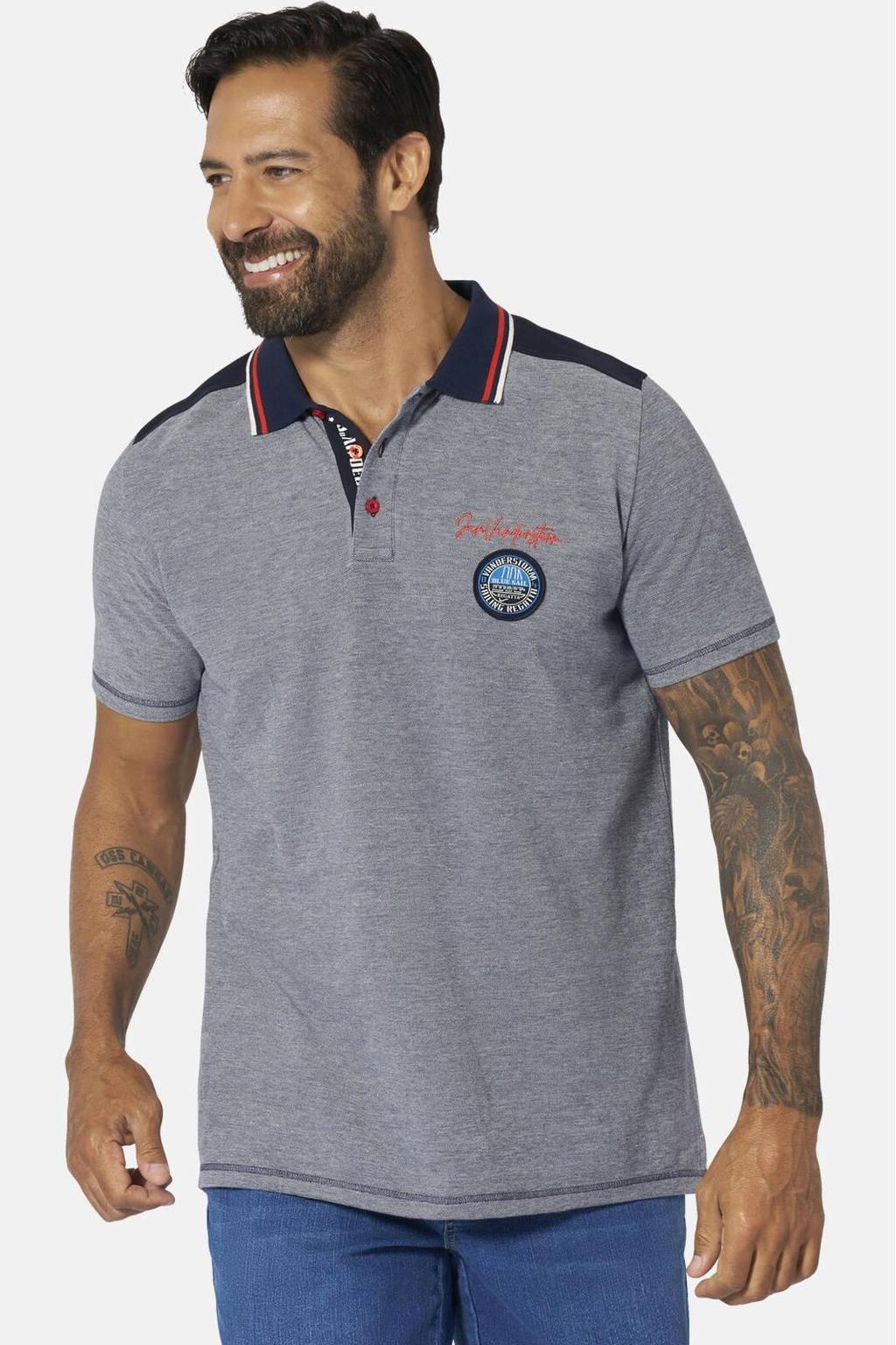 Jan Vanderstorm +FIT Collectie regular polo Plus Size NOLTTI donkerblauw