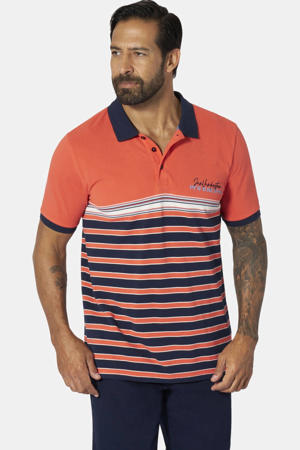 +FIT Collectie regular gestreepte polo Plus Size MARKUR oranje