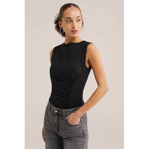WE Fashion mouwloze top zwart afbeelding