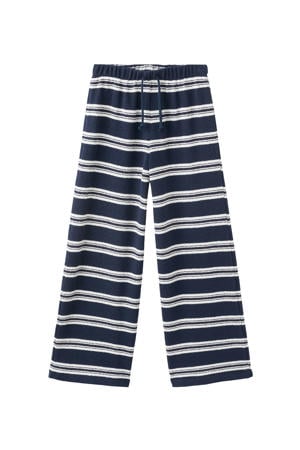 gestreepte casual broek donkerblauw gebreid