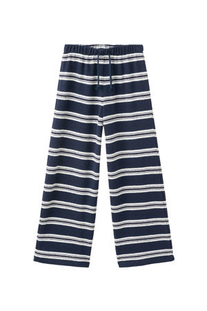 gestreepte casual broek donkerblauw gebreid