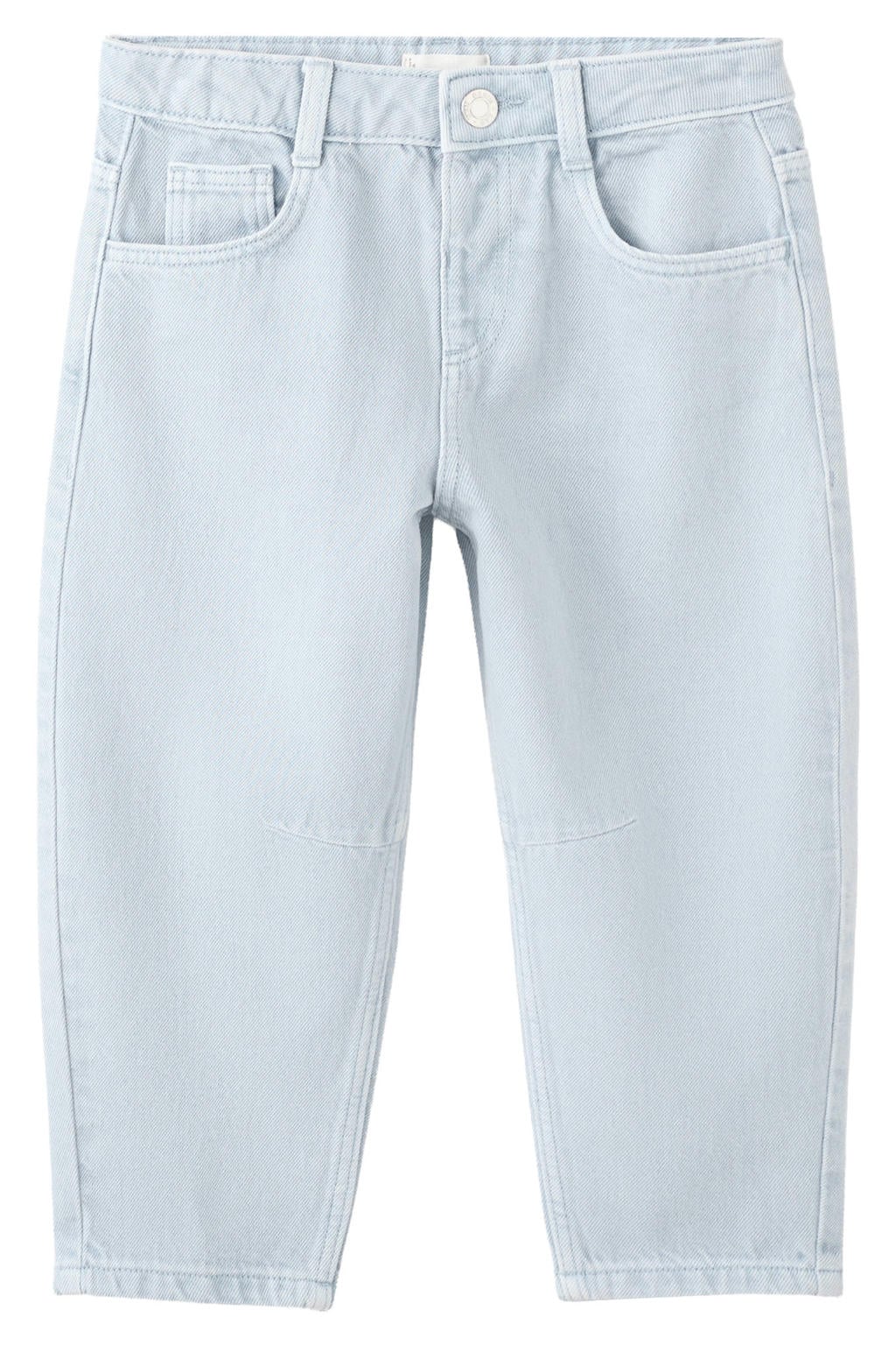 Light blue denim jongens Mango Kids barrel jeans van denim met drukknoopsluiting en effen