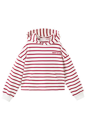 gestreepte hoodie rood