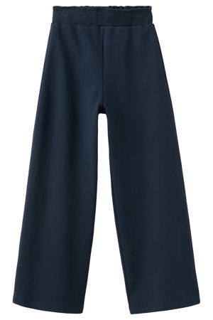 casual broek donkerblauw met textuur