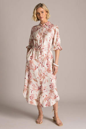 gebloemde blousejurk roze