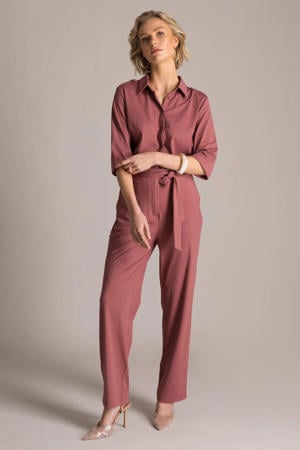 jumpsuit travelstof oudroze