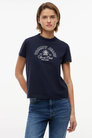 T-shirt met print - marineblauw