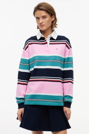 gestreepte sweater marineblauw