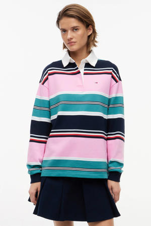 gestreepte sweater marineblauw
