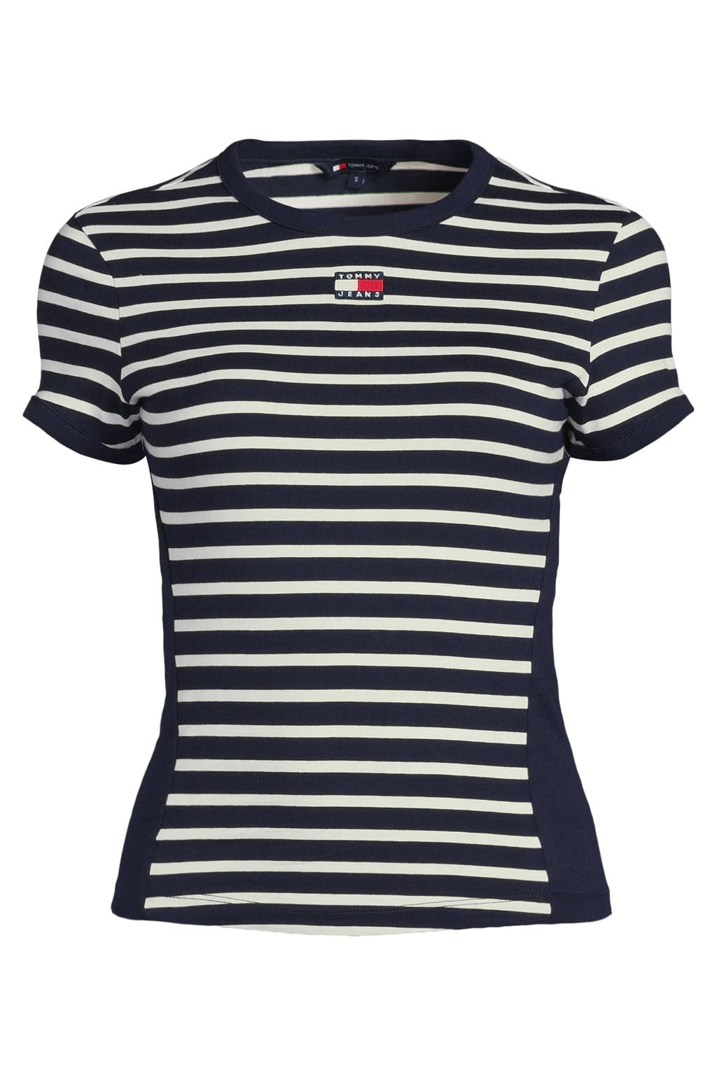 Tommy Jeans aansluitende gestreepte top - marineblauw