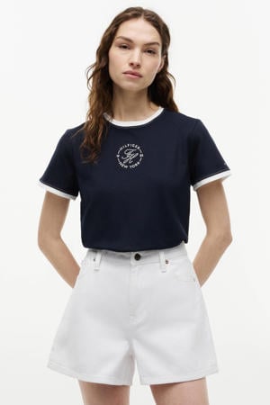 t-shirt met print - marineblauw